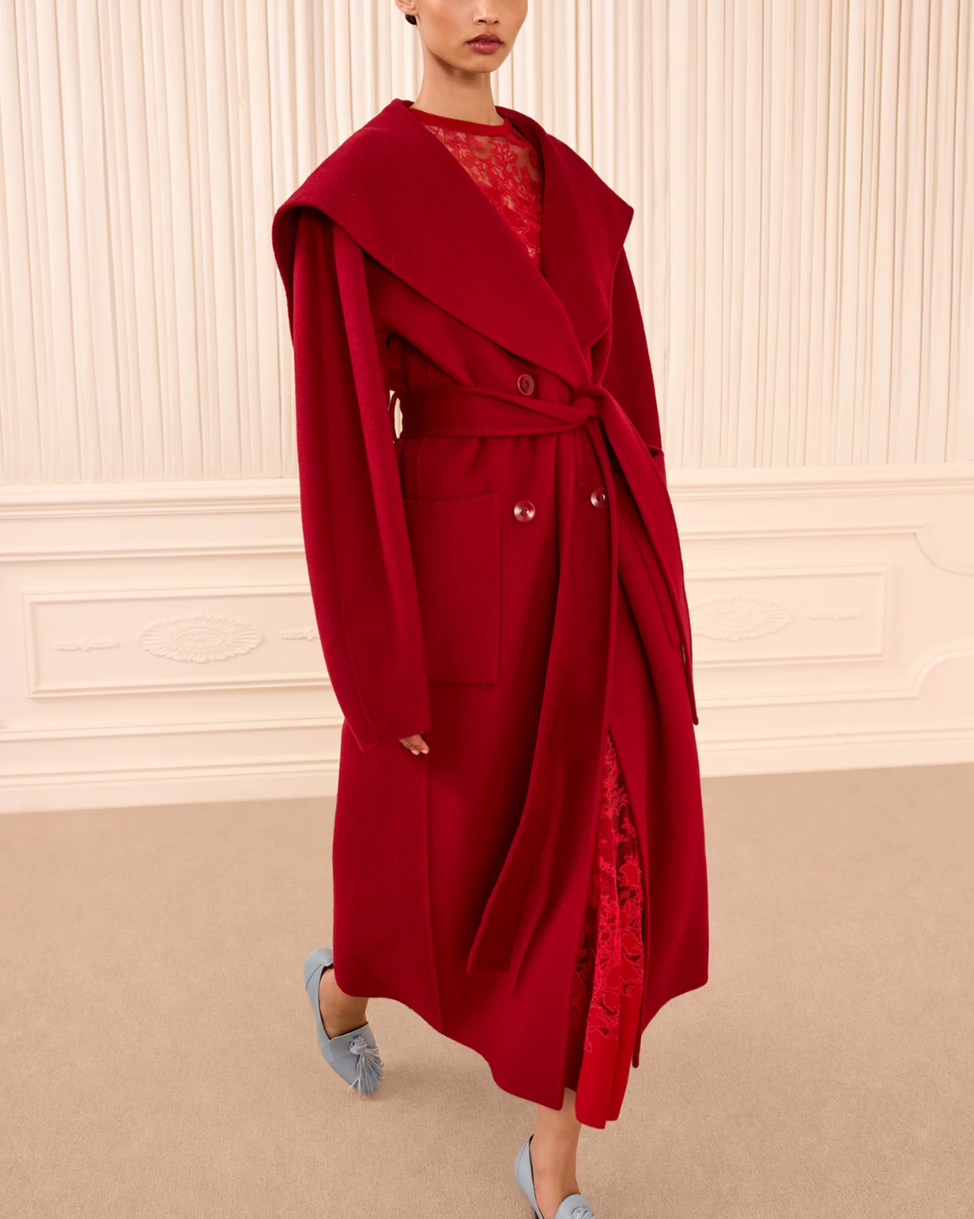 Rory Wool Coat | Cerise