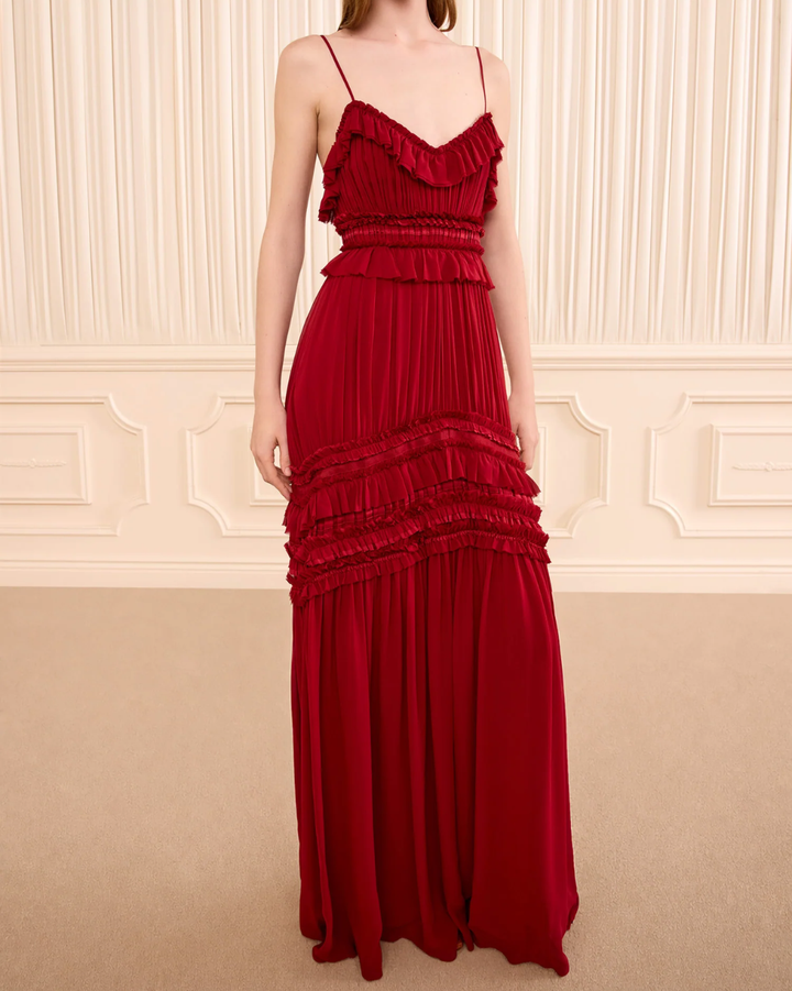 Dorothea Silk Gown | Cerise