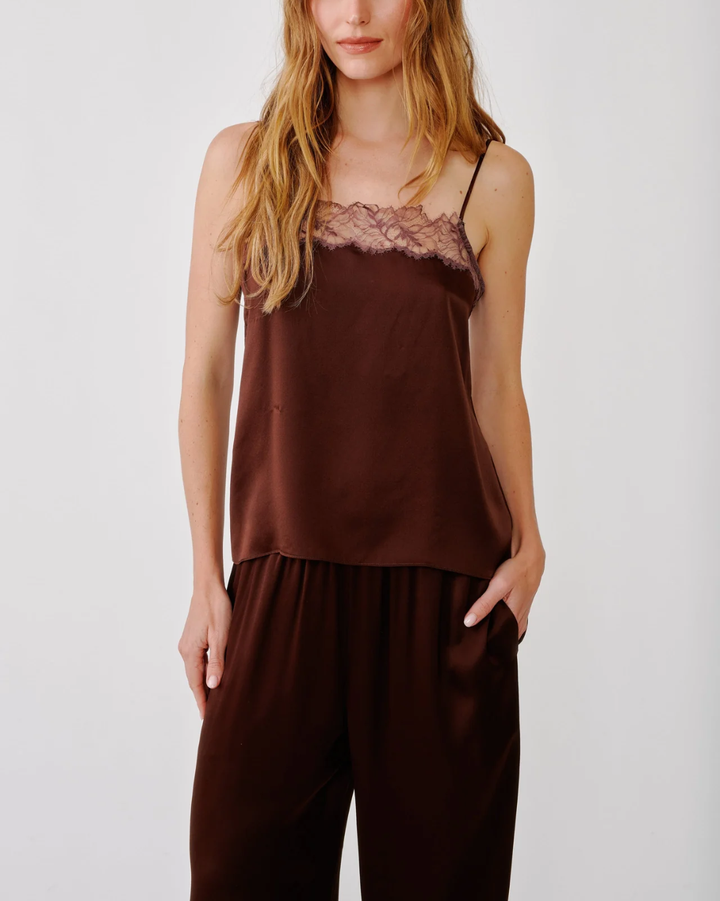 Haya Lace Trim Square Neck Cami | Cinnabar