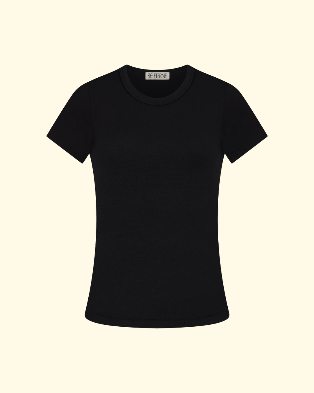 Fitted Crewneck Short Sleeve T-Shirt | Black