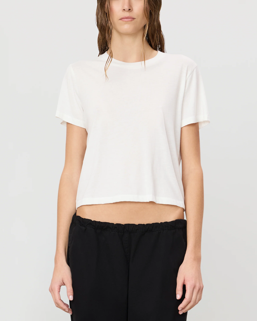 Short Sleeve Boxy Tee | Ivory