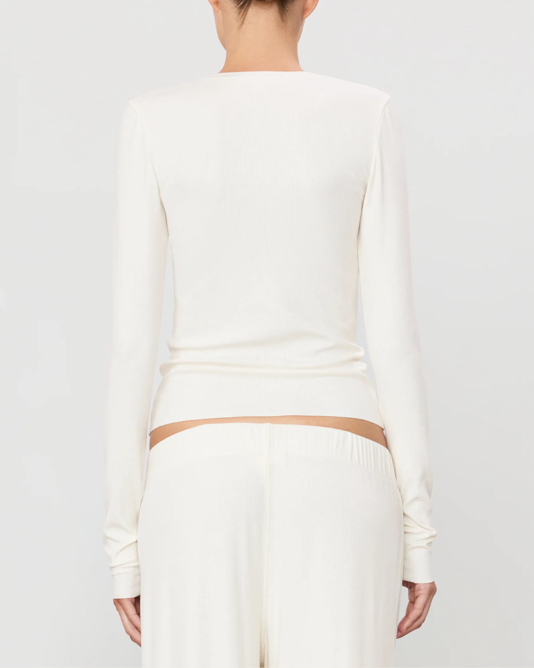 Long Sleeve Henley Top | Cream
