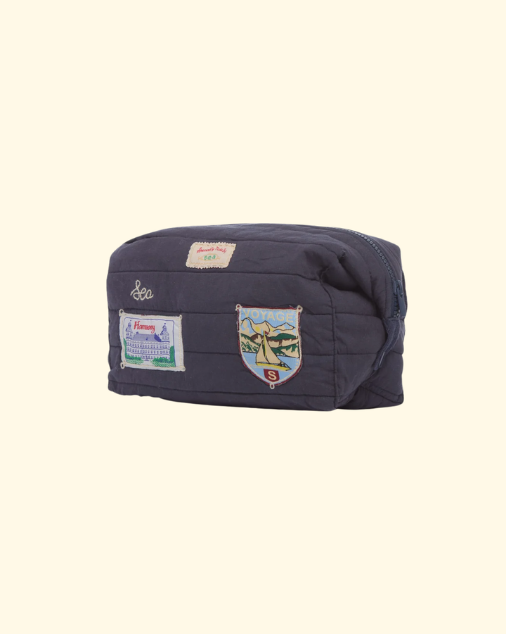 Davis Patchwork Cosmetic Bag | Navy