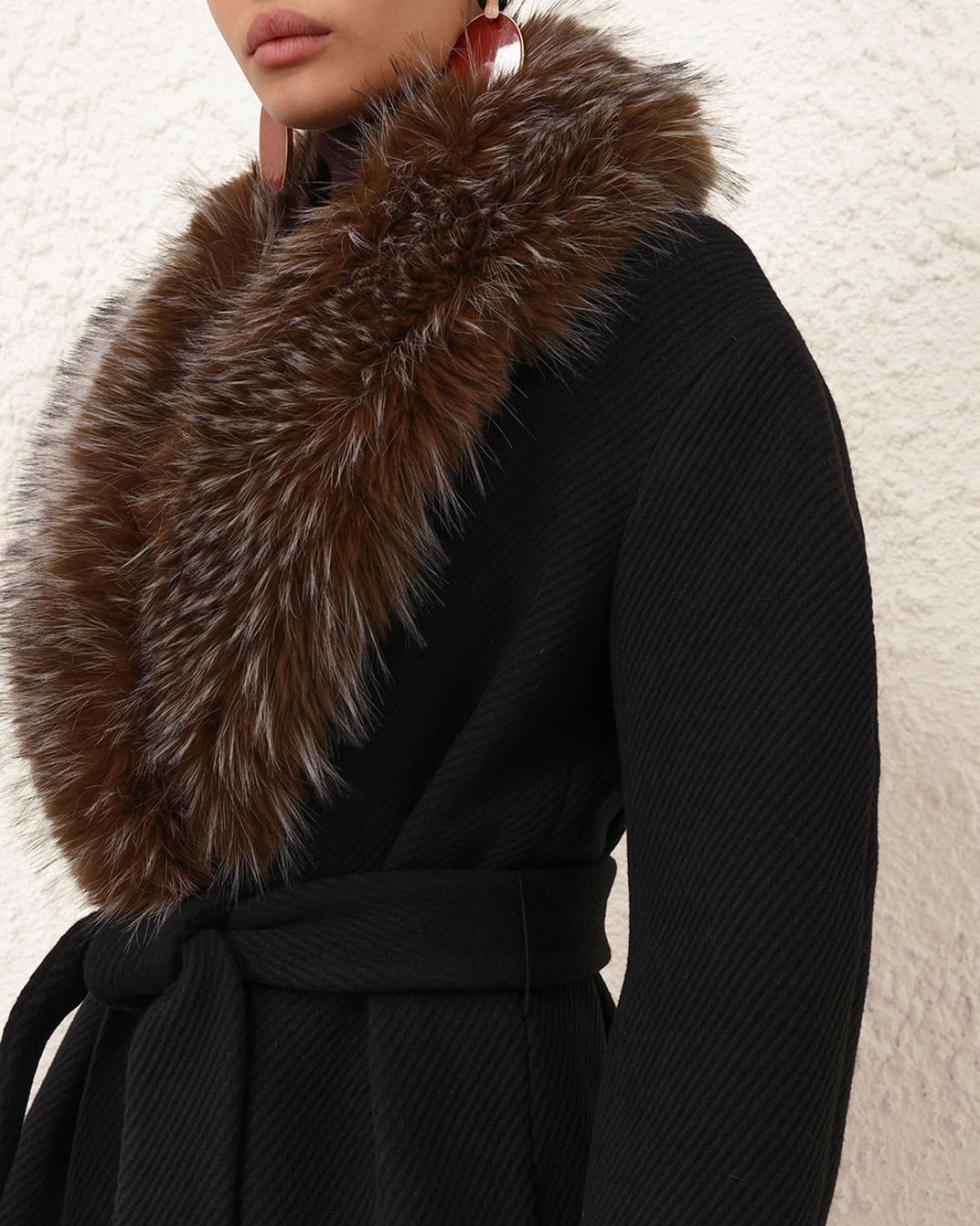 Valiant Faux Fur Collar Coat | Black