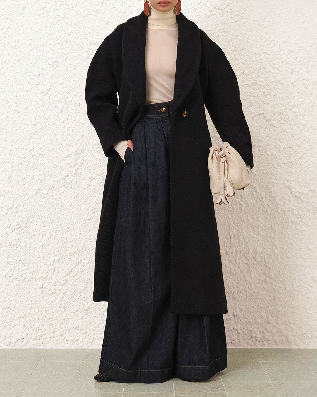 Valiant Faux Fur Collar Coat | Black