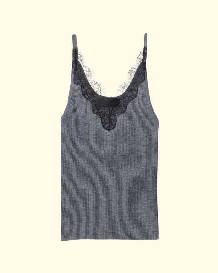 Aronia Sweater Tank | Dark Grey Melange