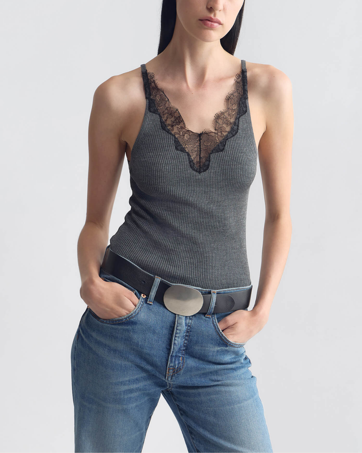 Aronia Sweater Tank | Dark Grey Melange