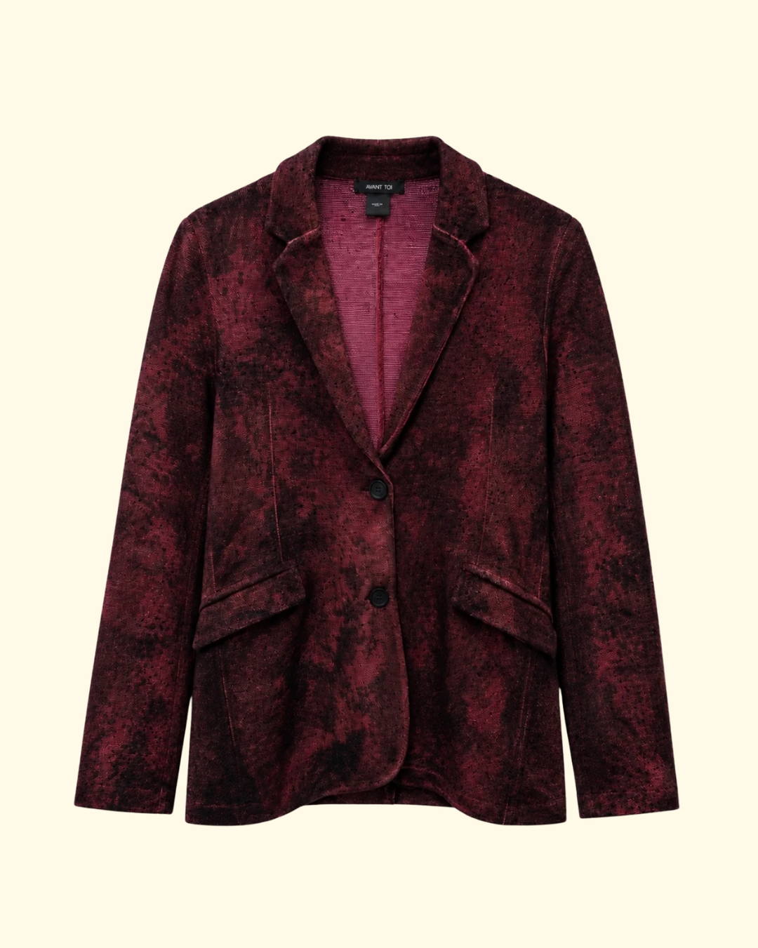 Micro Mat Stitch Rever Jacket | Wine