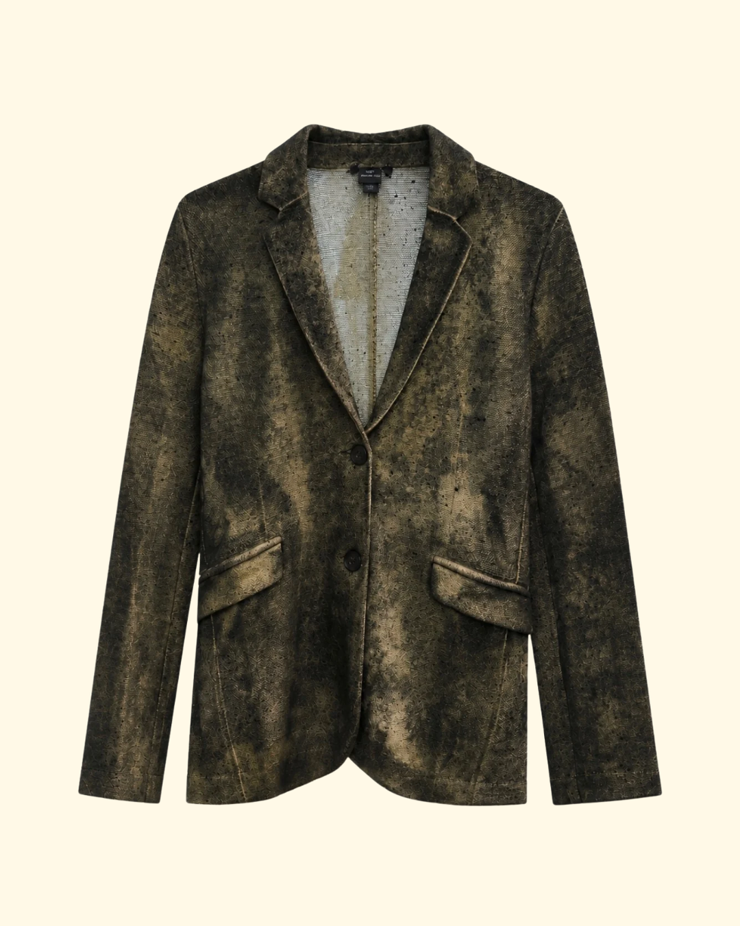 Micro Mat Stitch Rever Jacket | Moss