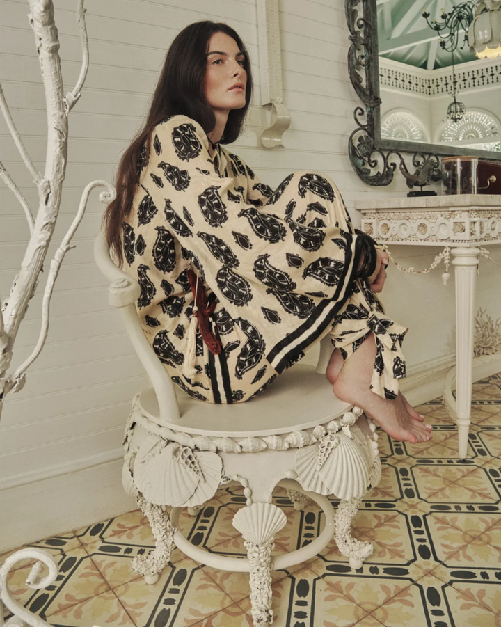 Caretaker Of The Jungle Tunic | Ecru/ Black