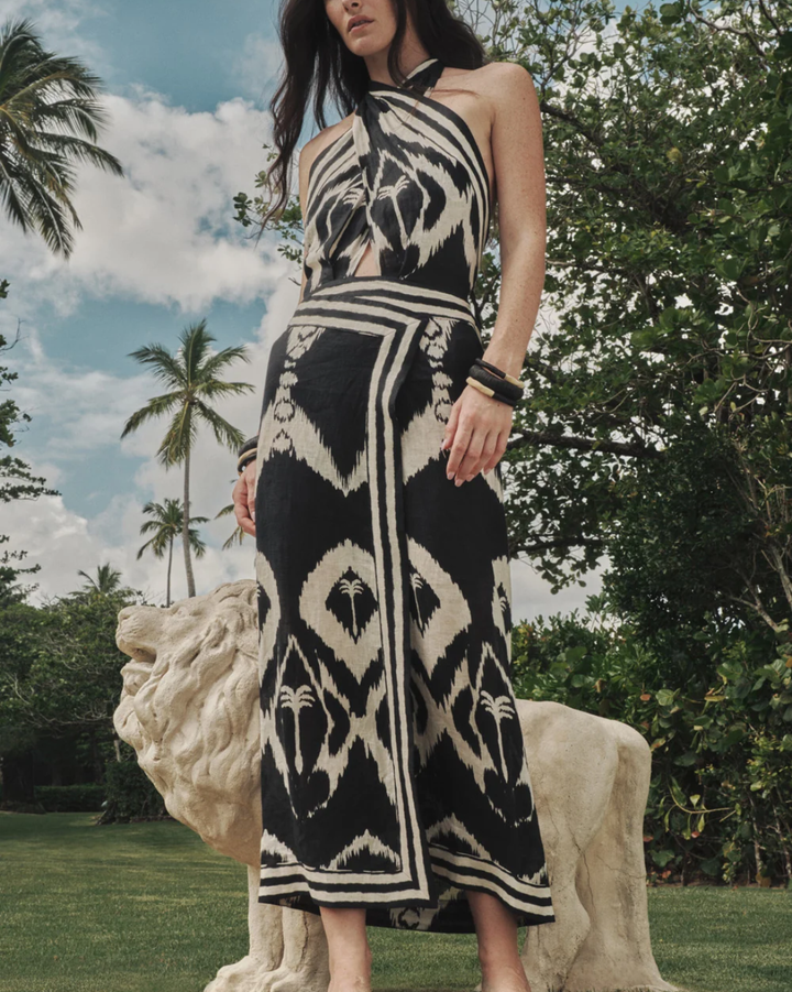 Buen Viento Dress | Black/ Ecru