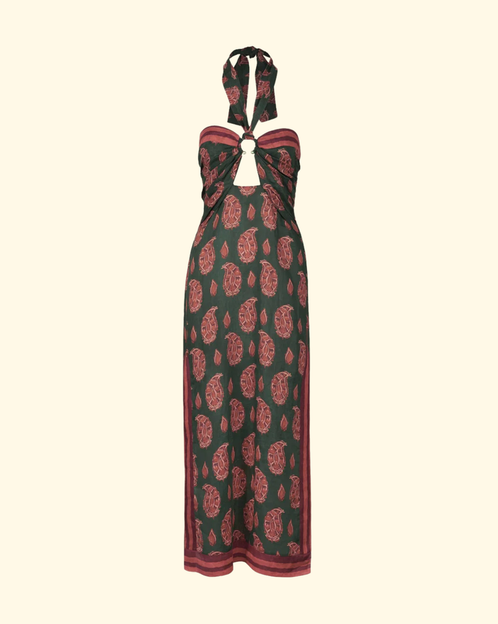 Desert Heart Dress | Green/ Rose