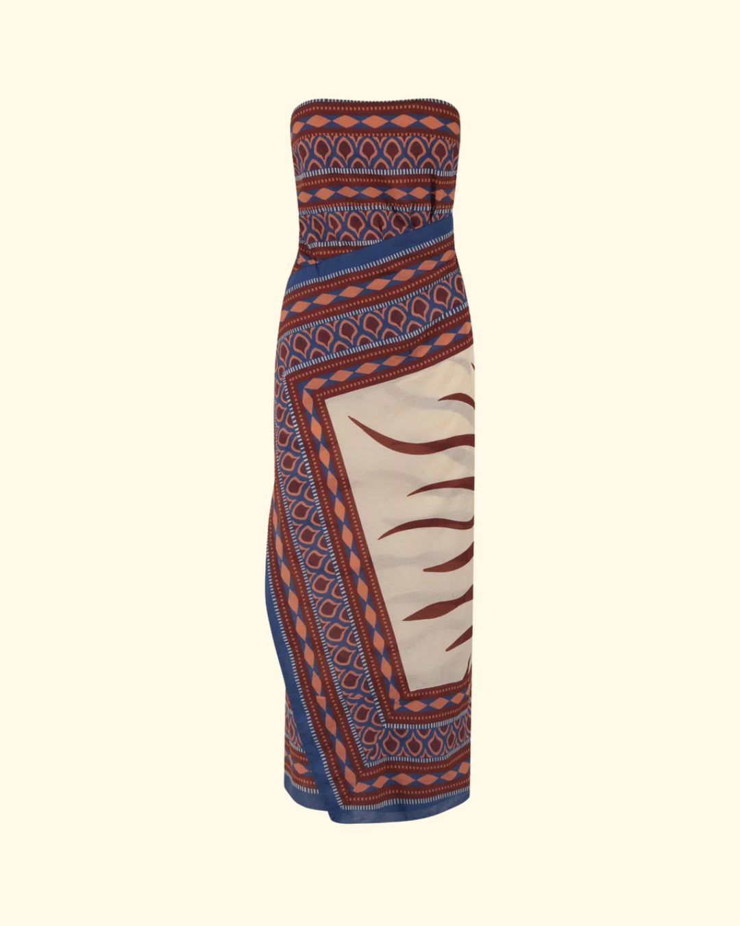 Paraiso Agreste Dress | Ecru/ Blue