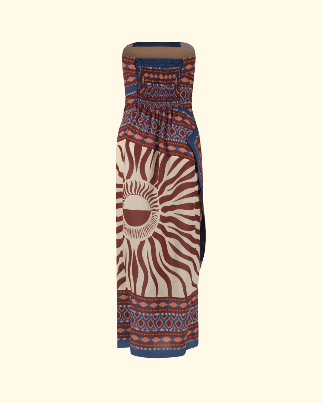 Paraiso Agreste Dress | Ecru/ Blue