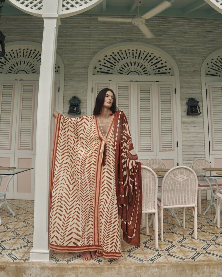 Secret Of The Sun Tunic | Ecru/ Dark Coffee