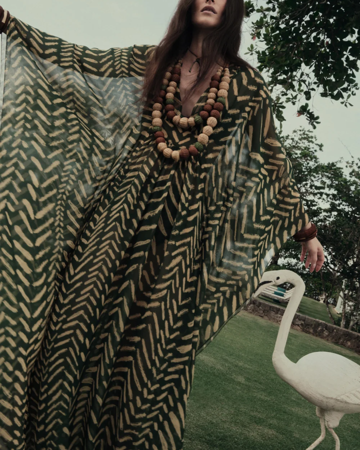 Secret Garden Maxi Dress | Green/ Lime