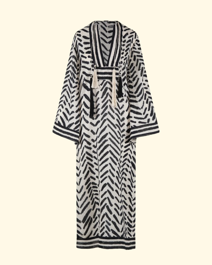 Squared Away Tunic | Ecru/ Black