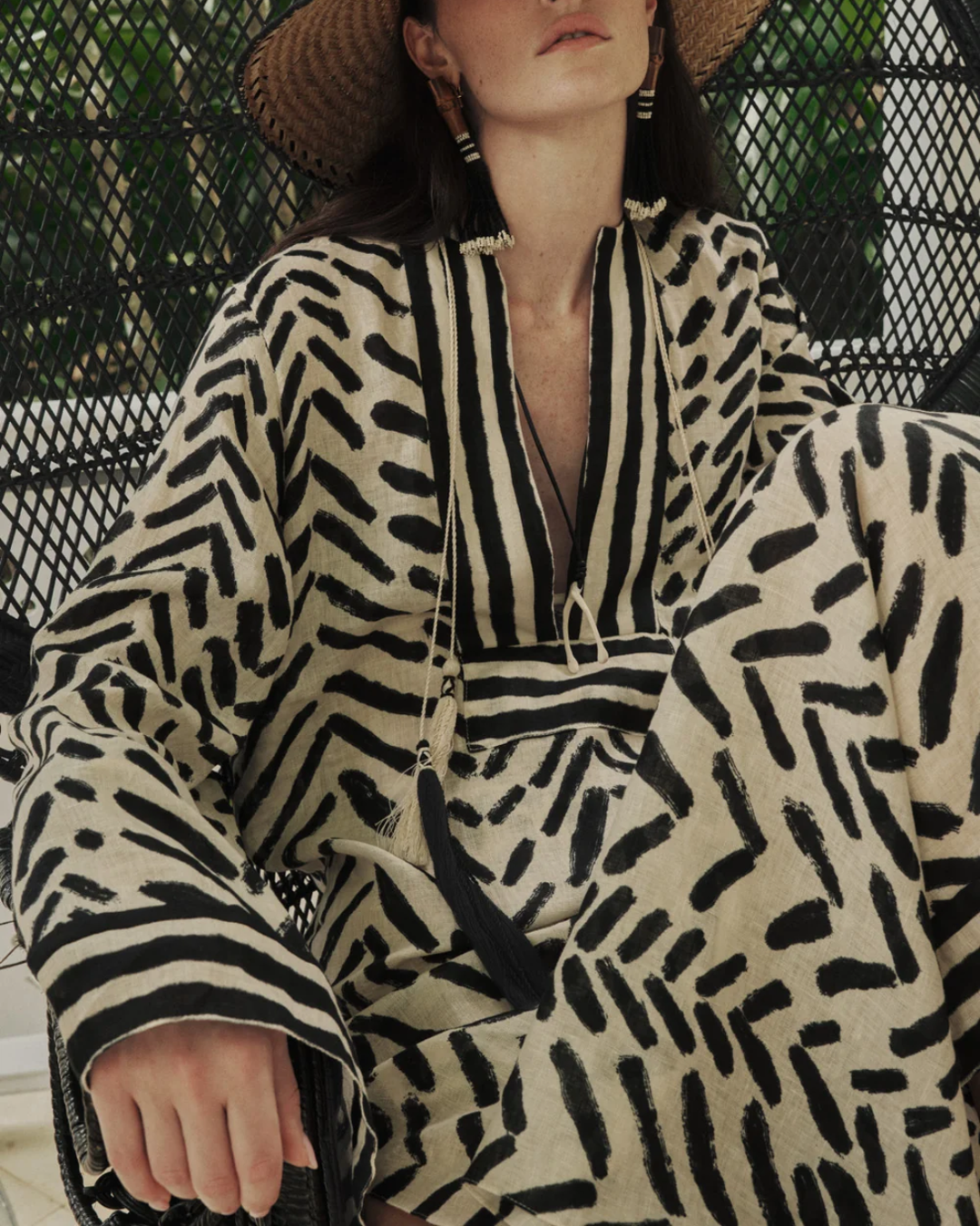 Squared Away Tunic | Ecru/ Black