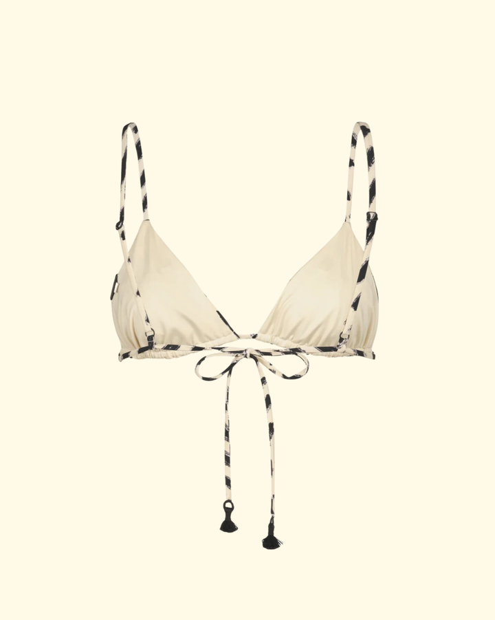 Konibo Bikini Top | Ecru/ Black