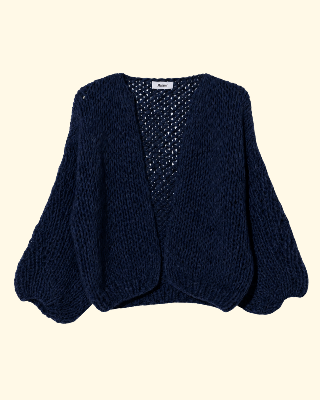 Chunky Alpaca Bomber Cardigan | Navy