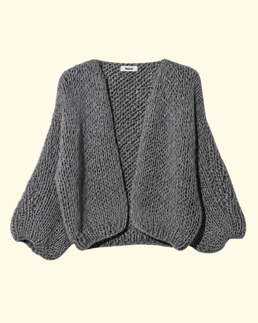 Chunky Alpaca Bomber Cardigan | Grey