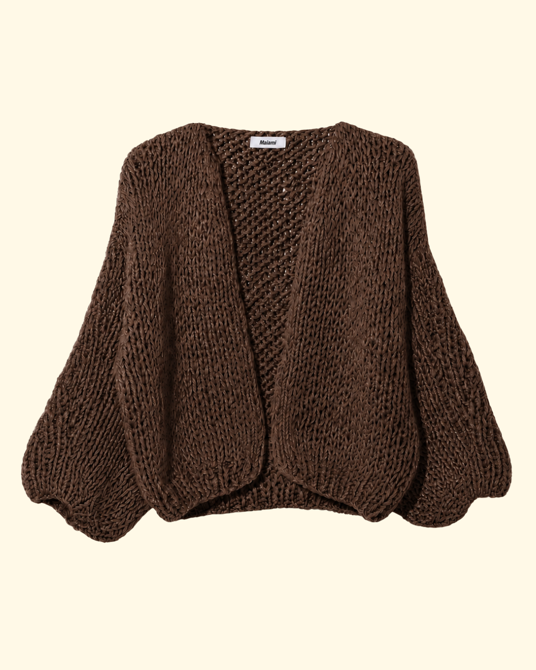 Chunky Alpaca Bomber Cardigan | Dark Brown