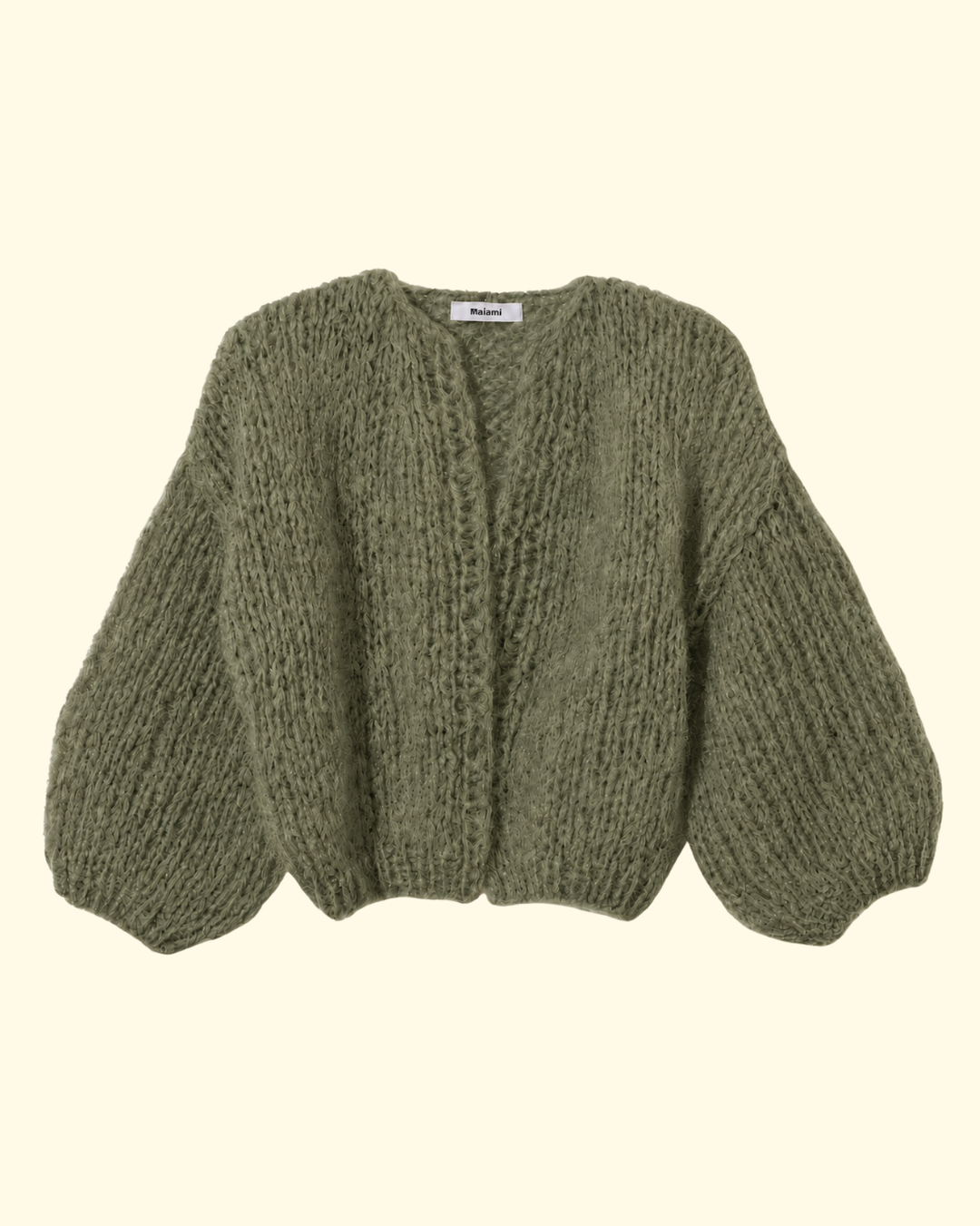Mohair Bomber Cardigan | Army Green