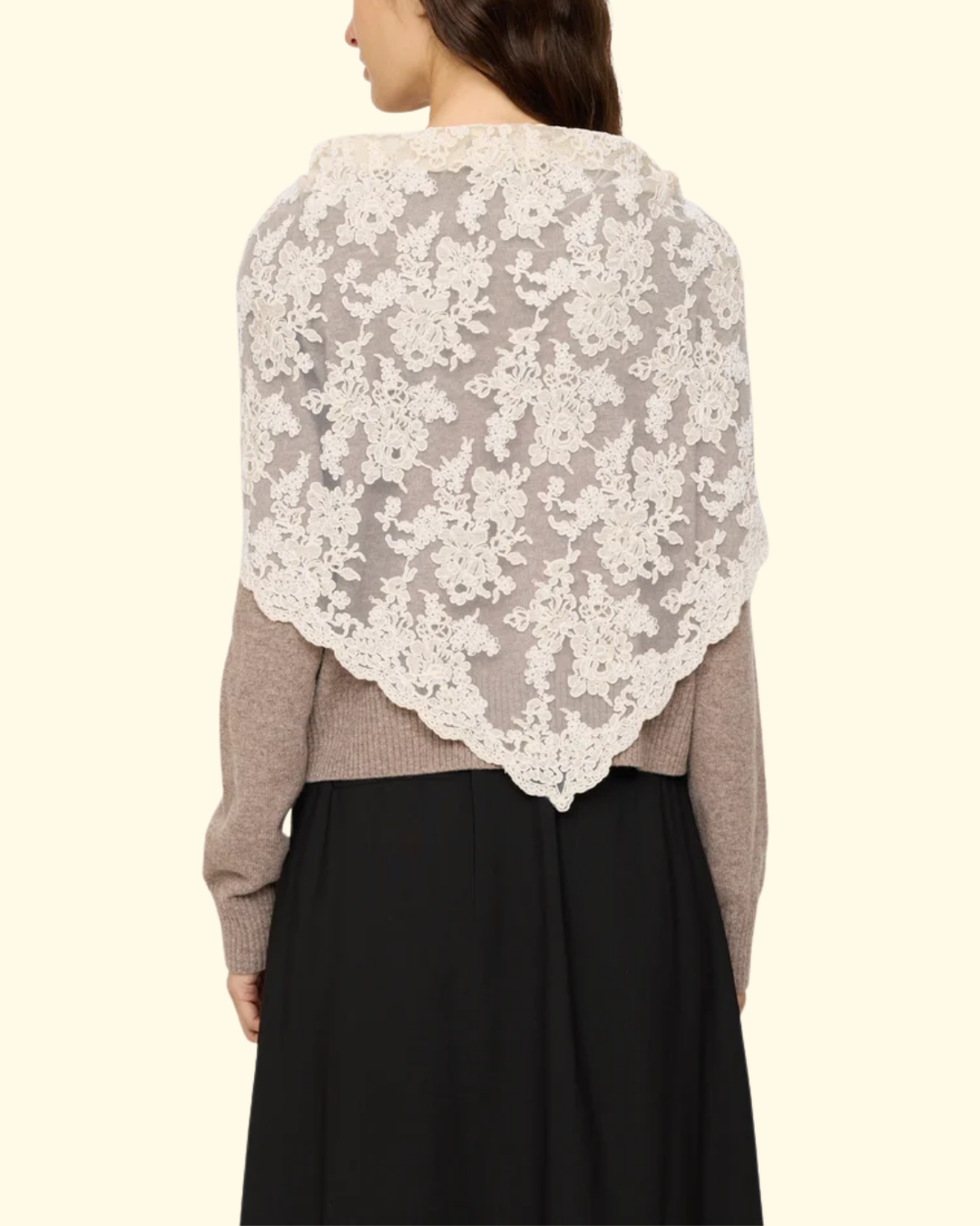 Kirra Lace Cardigan w/ Scarf | Taupe