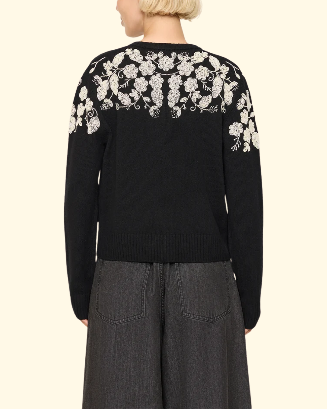 Shiloh Embroidered Cardigan | Black