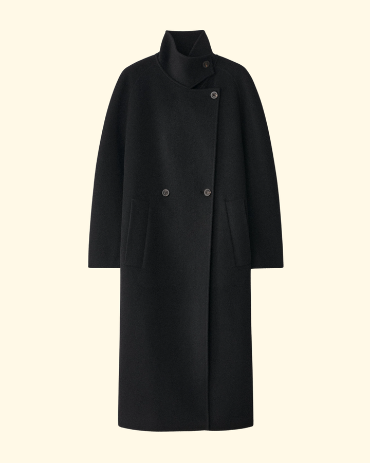 Double Button Coat | Black