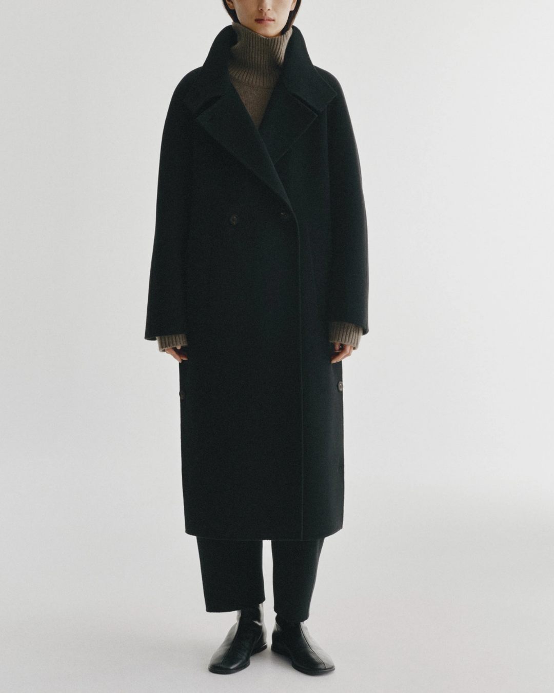Double Button Coat | Black