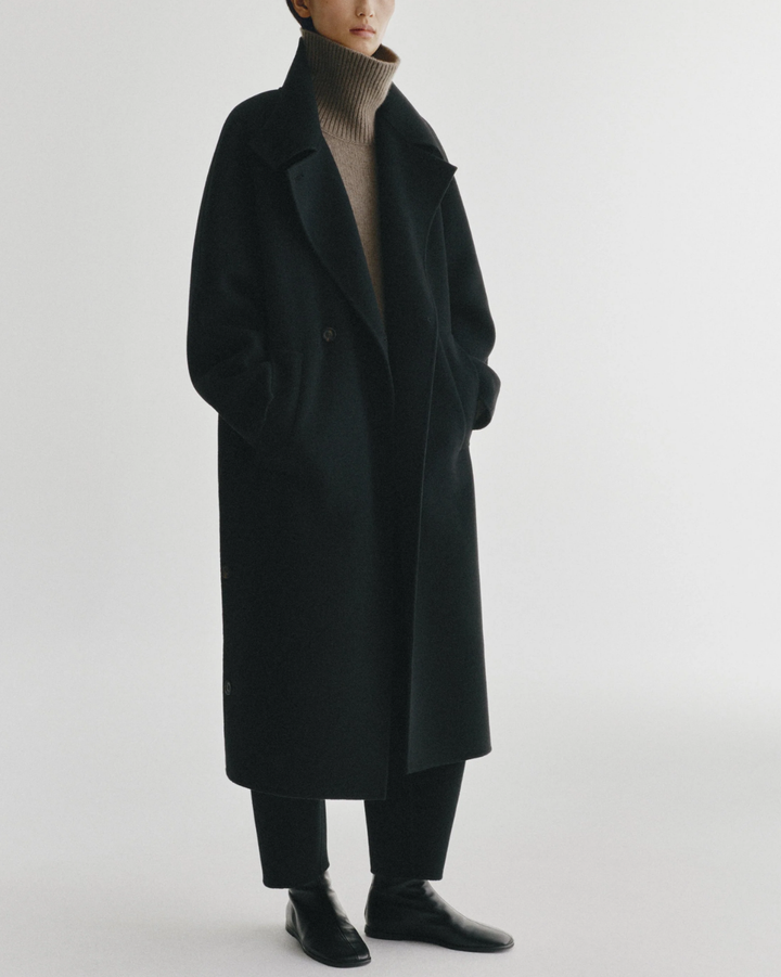 Double Button Coat | Black