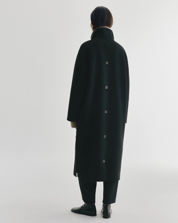 Double Button Coat | Black