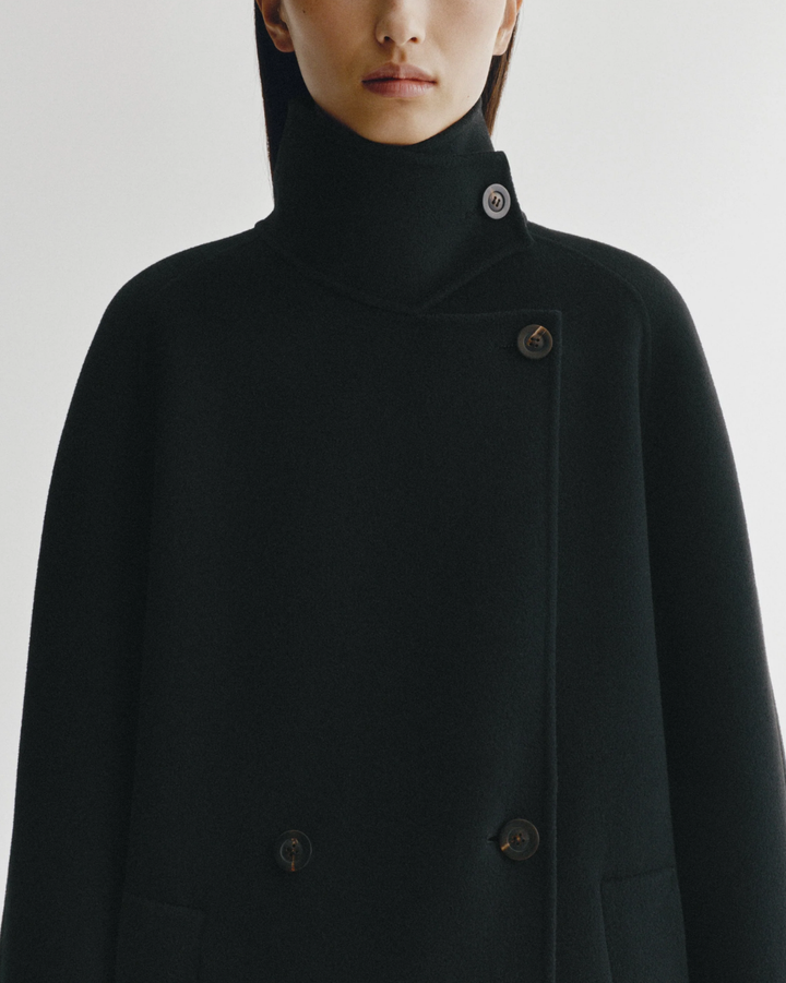 Double Button Coat | Black