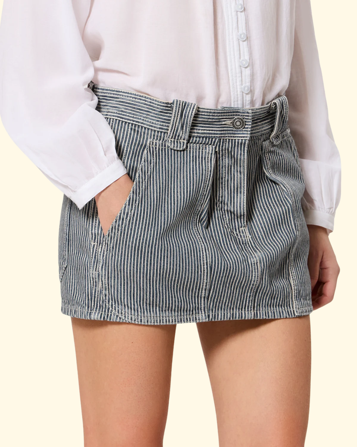 Estera Skirt | Blue White Stripe