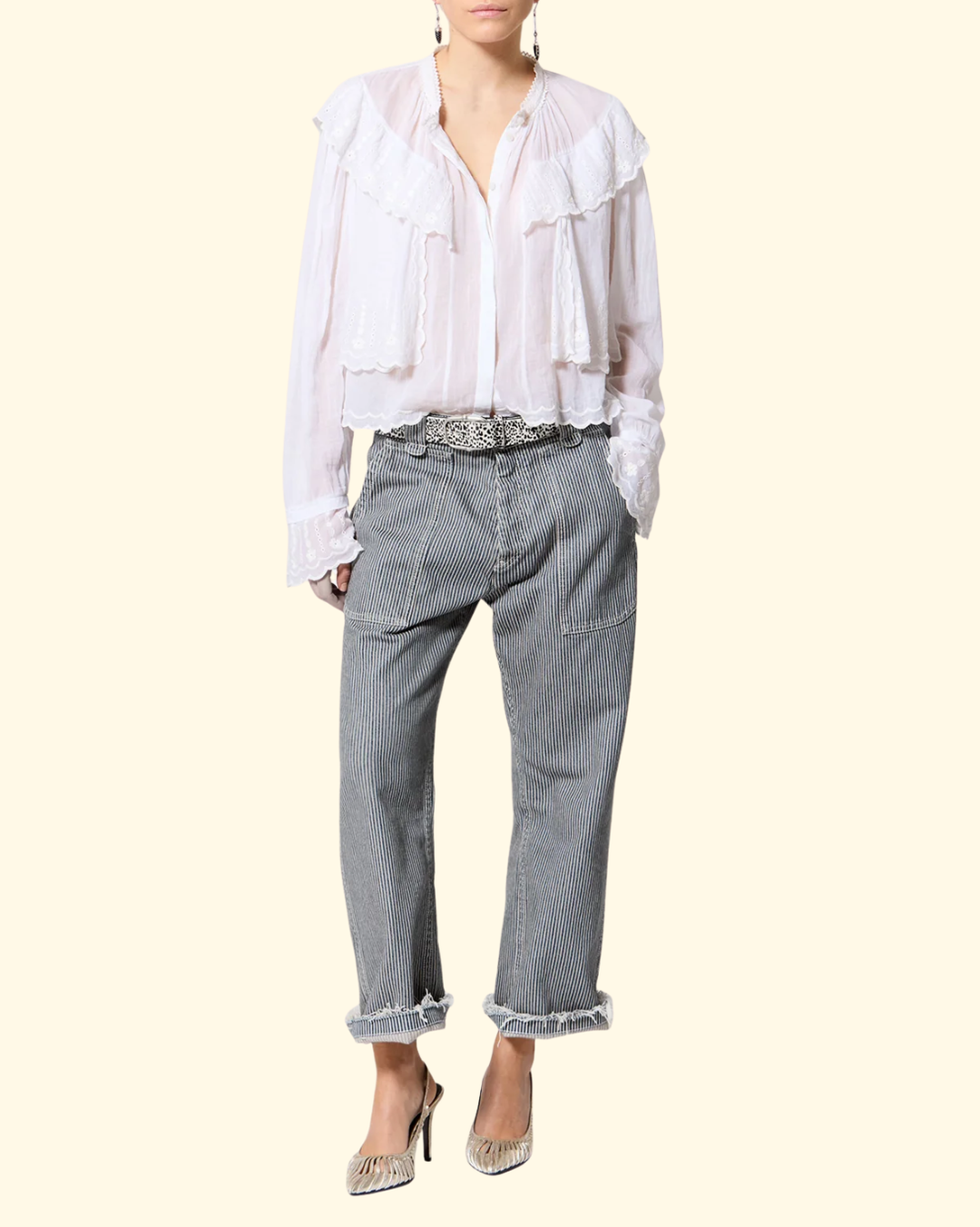 Ermina Pant | Blue/ White