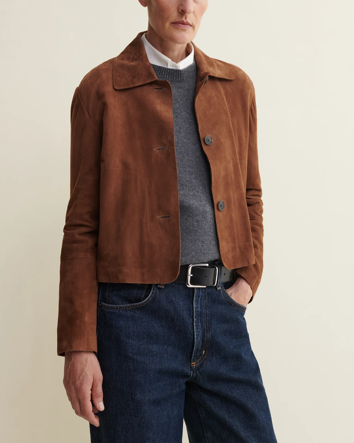 Emy Goat Suede Jacket | Saddle