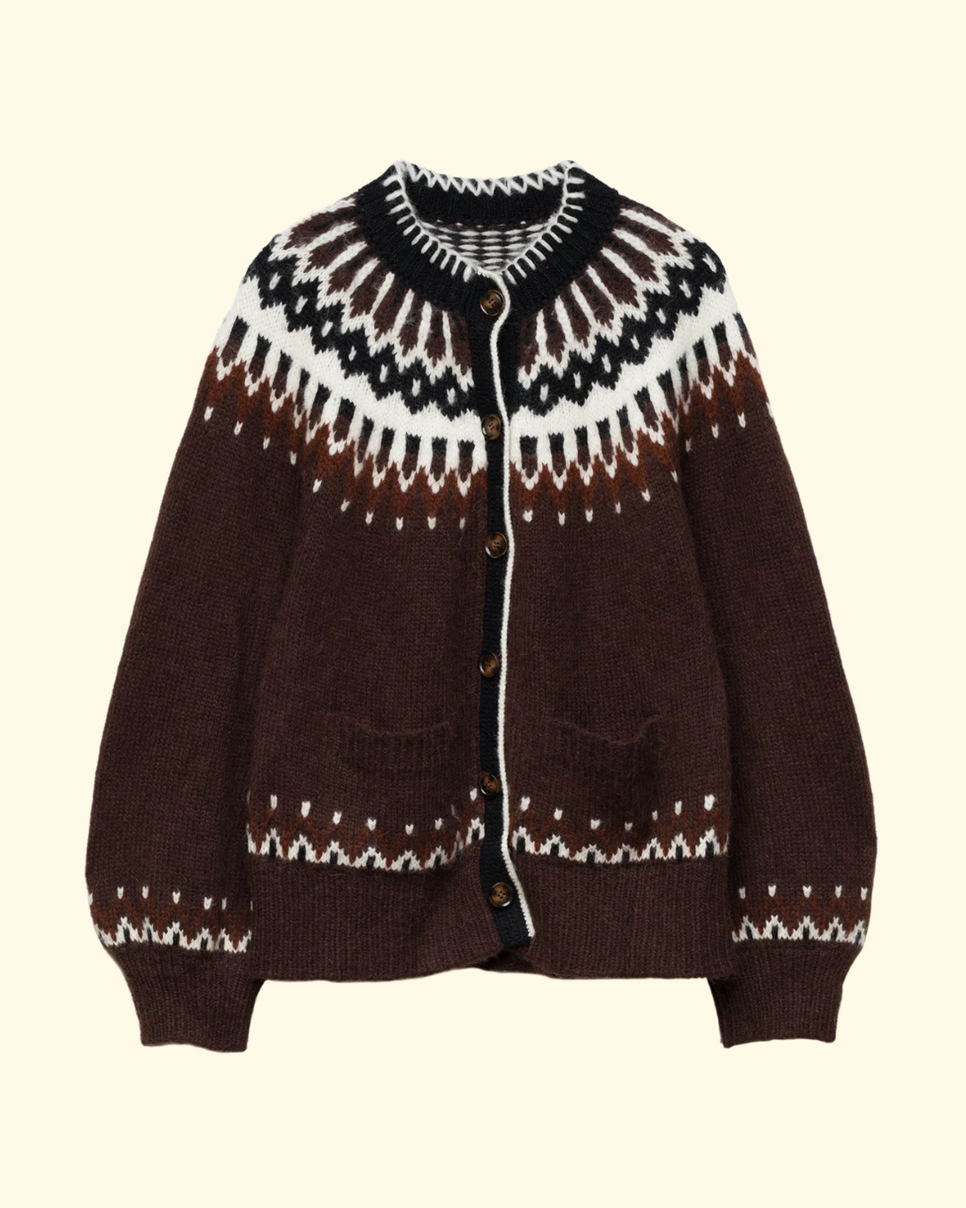 Hue Cardigan | Brun Ab Fair Isle