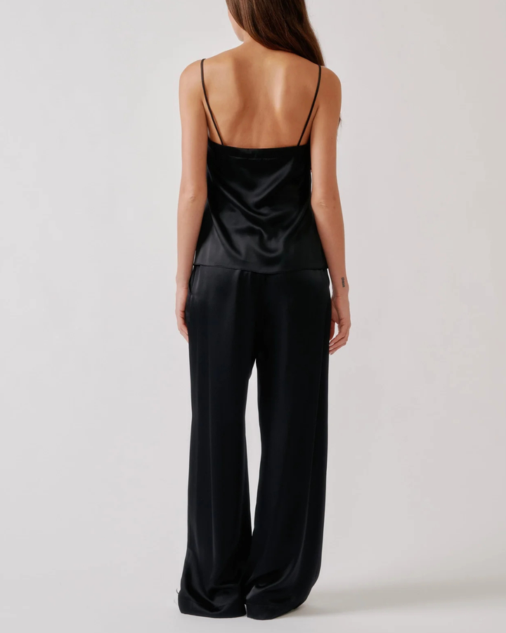 Haya Lace Trim Square Neck Cami | Black