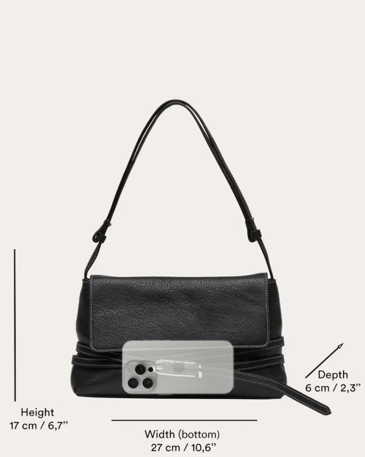 Belted Shoulder Bag | Dark Brown Suede