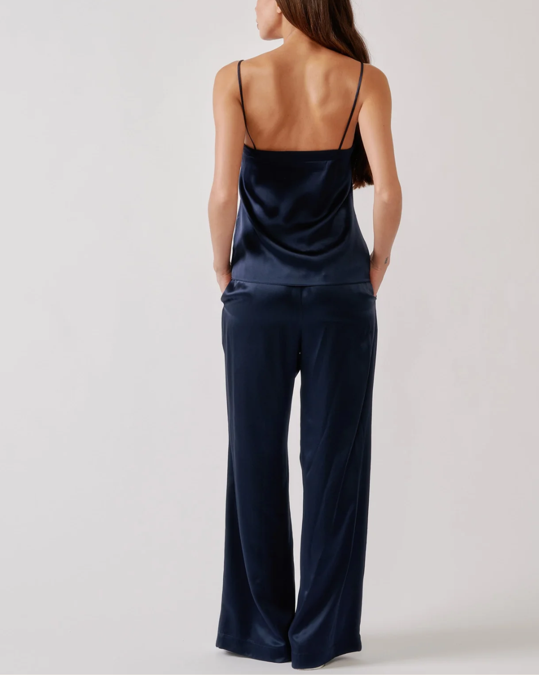 Haya Lace Trim Square Neck Cami | Midnight Navy