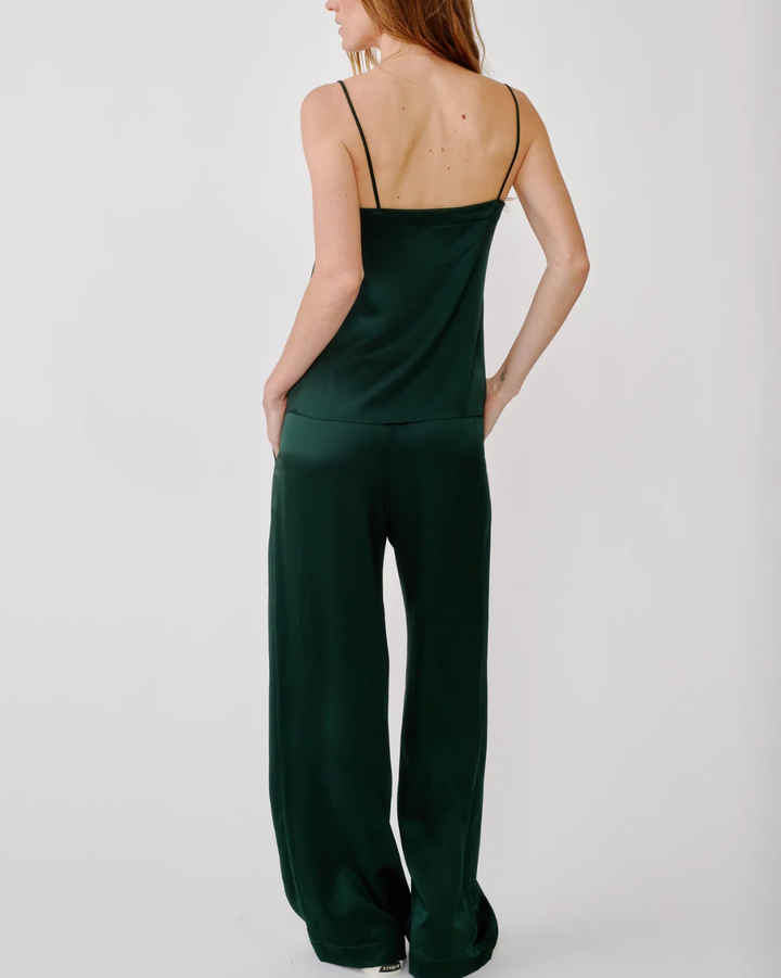 Haya Lace Trim Square Neck Cami | Hunter Green