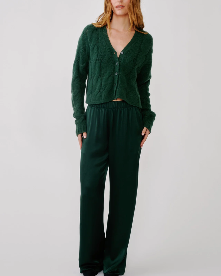 Brynn High Rise Wide Leg Pant | Hunter Green