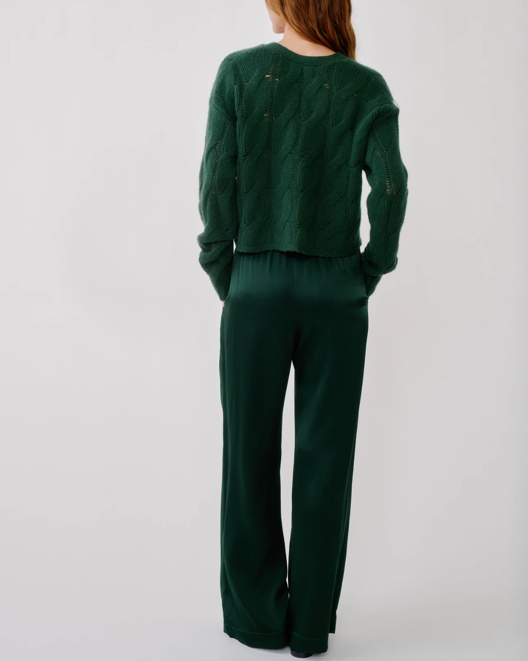 Brynn High Rise Wide Leg Pant | Hunter Green