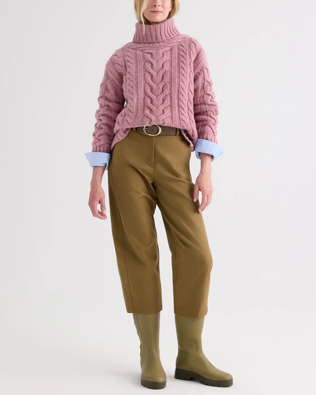Traveling T Neck Sweater | Plum