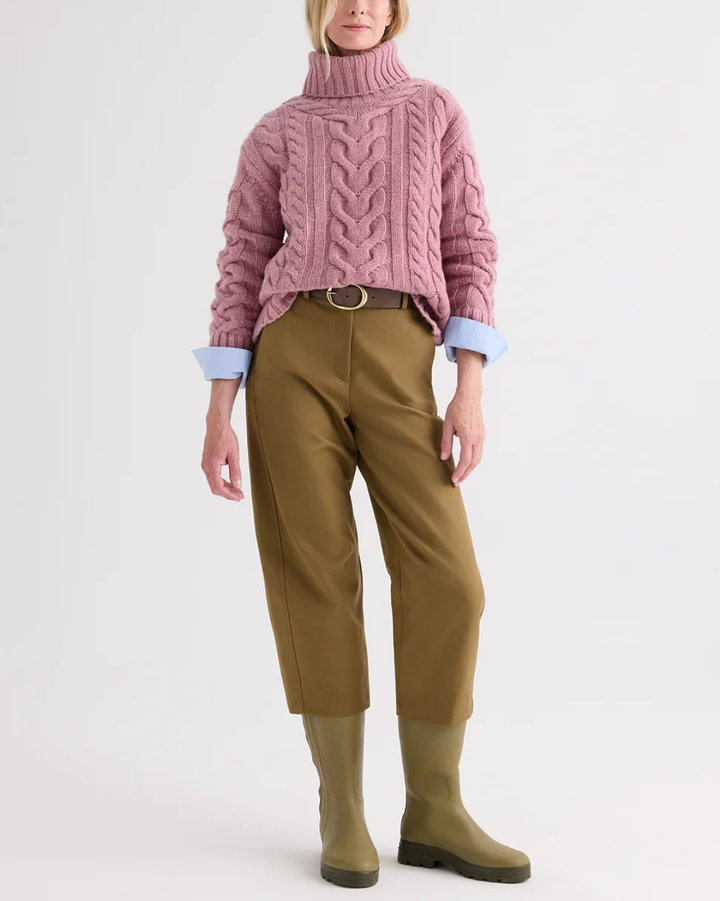 Traveling T Neck Sweater | Plum