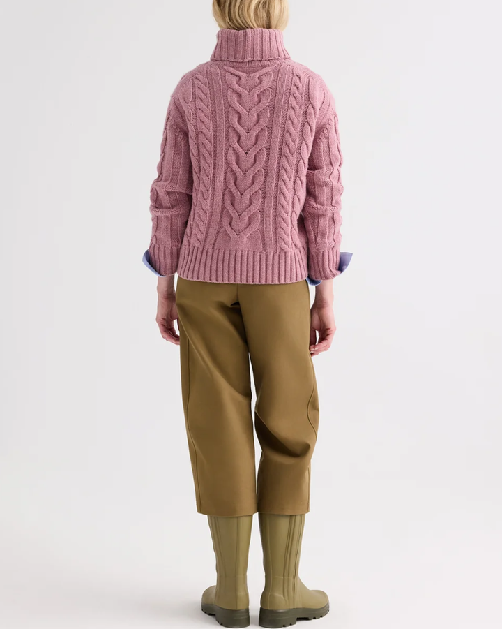 Traveling T Neck Sweater | Plum