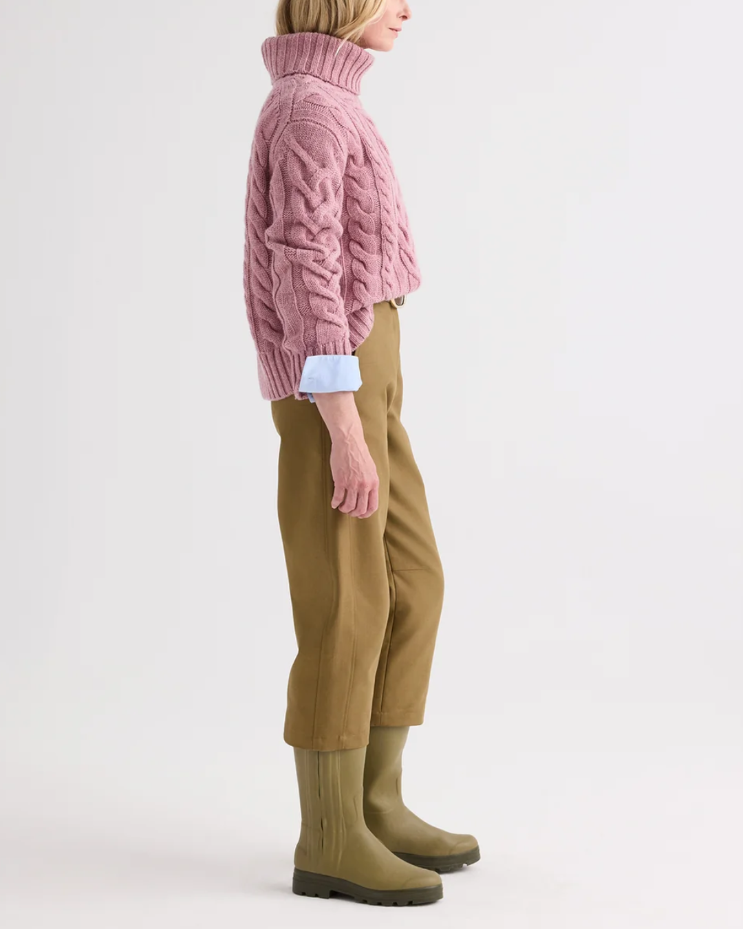 Traveling T Neck Sweater | Plum