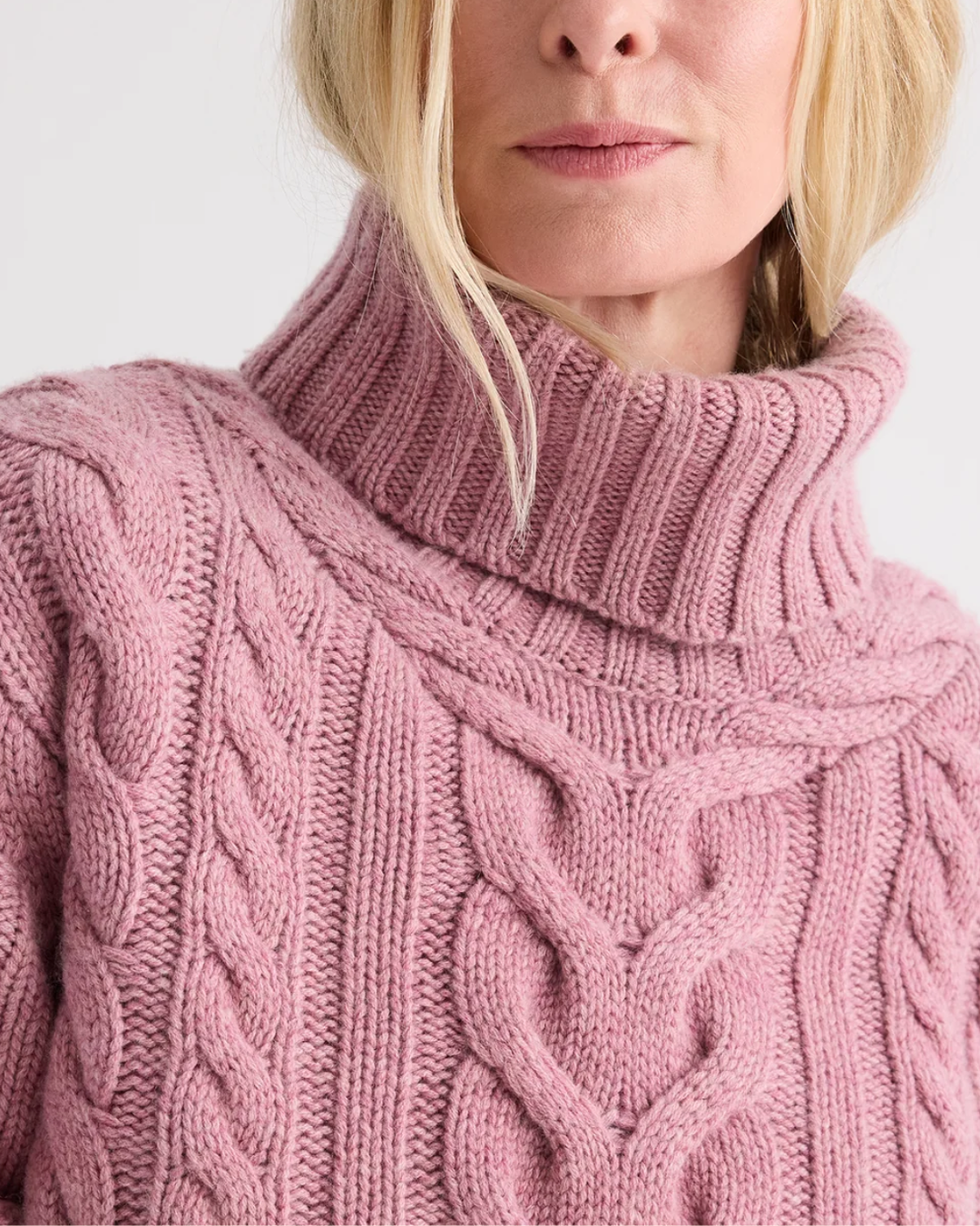 Traveling T Neck Sweater | Plum