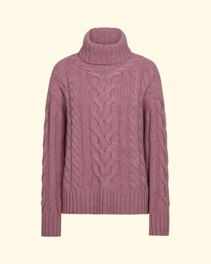 Traveling T Neck Sweater | Plum